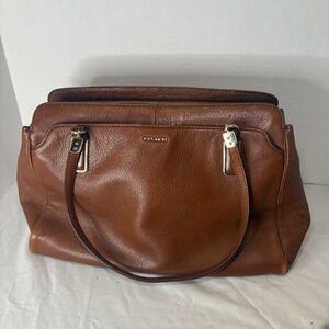 Vintage Coach Madison No. D1373-25161 Brown Leather Shoulder Bag Red Lining